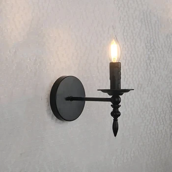 американский ретро маленький настенный светильник маленький и изысканный промышленный ветряной железный светильник для крыльца внутренний проход лестница свеча французский настенный светильник