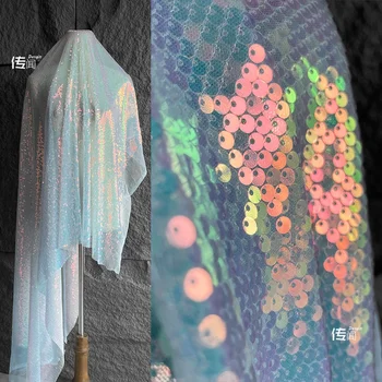  градиент круговая ткань с пайетками креативное украшение платья дизайнер одежды оптом ткань diy apaprel швейная ткань материал