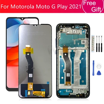  для Motorola Moto G Play 2021 ЖК-дисплей Дигитайзер с сенсорным экраном в сборе с рамкой XT2093-3 XT2093-7 Замена ЖК-экрана