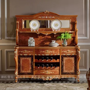 европейский шкафчик для роскошного ресторана итальянская вилла шкаф французский бытовой стол для хранения из массива дерева боковая корпусная мебель