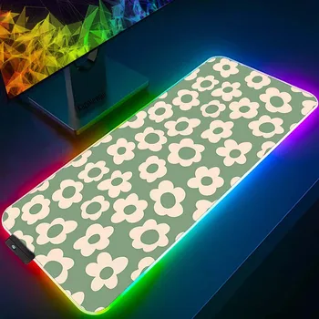 зеленый цветочный стол ковер компьютерный геймер настольный коврик XXL игровые клавиатурные коврики RGB подсветка расширенный коврик для мыши офис мягкий коврик для мыши