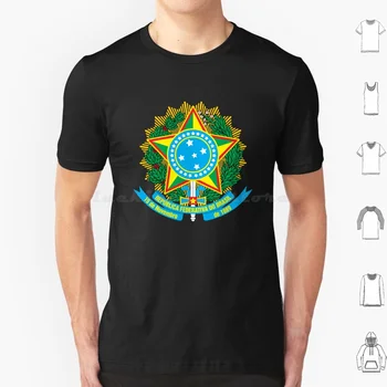 копия герба Бразилии ( Бразилия ) и футболка с национальным гербом большого размера 100% хлопок Герб Бразилии Бразильский