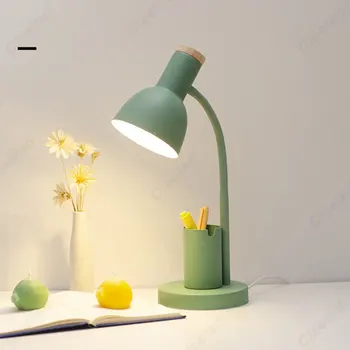 креативная настольная лампа с держателем для ручек Nordic Cute Light Аккуратный стол Комнаты Столы Компьютерные офисы Детское ночное украшение Спальня