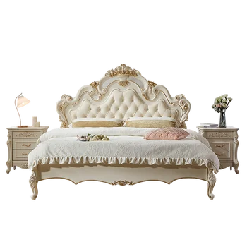 кровать в европейском стиле, свадебная кровать, роскошная двуспальная кровать принцессы во французском стиле 1,8 м, мебель во французском стиле