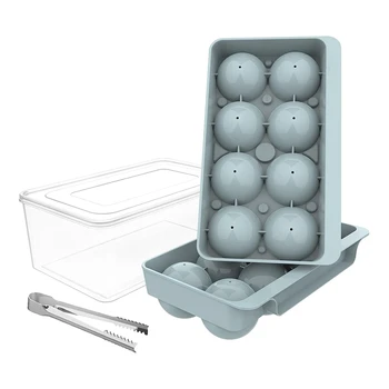  лоток для кубиков льда, 2 упаковки сферических форм для кубиков льда с бином и щипцами, герметичная круглая форма для кубиков льда