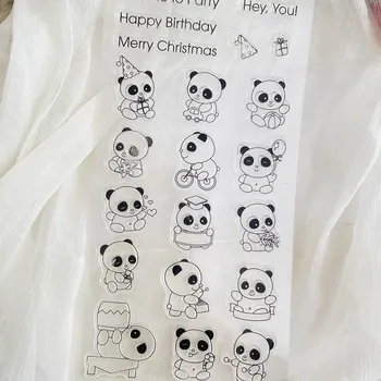 милое животное панда Прозрачный штамп Прозрачный силиконовый штамп Seal Sheet для украшения фотоальбома для скрапбукинга