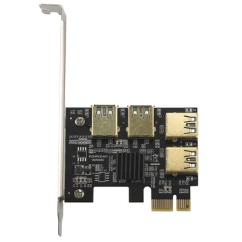 новый 4-портовый адаптер PCIe Riser PCI-E PCI-E 1x на 4 USB 3.0 PCI-E Rabbet GPU Riser Extender Ethereum ETH/Monero XMR/Zcash ZEC