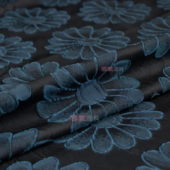  окрашенная пряжей жаккардовая парчовая ткань весна и осень темный узор платье ветровка мода цветочная ткань для шитья по метру