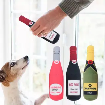 печатная плюшевая игрушка для собак бутылка скрипучая интерактивная дразнящая игрушка принадлежности для щенка обнюхивает маленьких собак животных