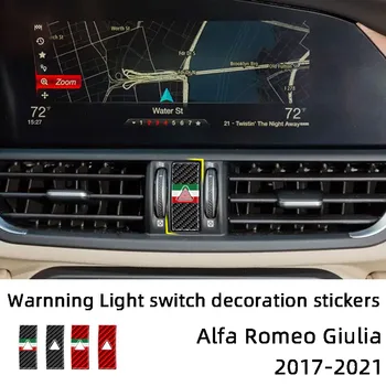  приборная панель предупреждает выключатель света украшение нашивка из углеродного волокна автомобильные наклейки для Alfa Romeo Giulia 2017-2021 Аксессуары для интерьера