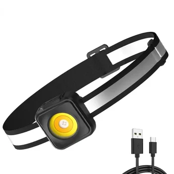  светодиодный мини-налобный фонарь USB перезаряжаемый налобный фонарик портативный COB Наружная водонепроницаемая рабочая лампа для бега, рыбалки, езды на велосипеде