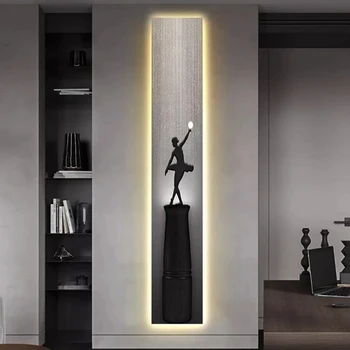 современный абстрактный характер светящийся интерьер картина светодиодный настенный светильник для гостиной, спальни, прихожей, входа, висячего украшения