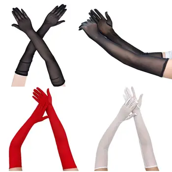  ультратонкие эластичные тюлевые сетчатые перчатки элегантные женские сексуальные черные солнцезащитные перчатки женские анти-УФ вождение автомобиля мотоциклетные перчатки