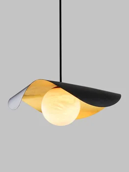черный подвесной светильник латунные светодиодные светильники жилой геометрический подвесной свет промышленное стекло люкс дизайнер
